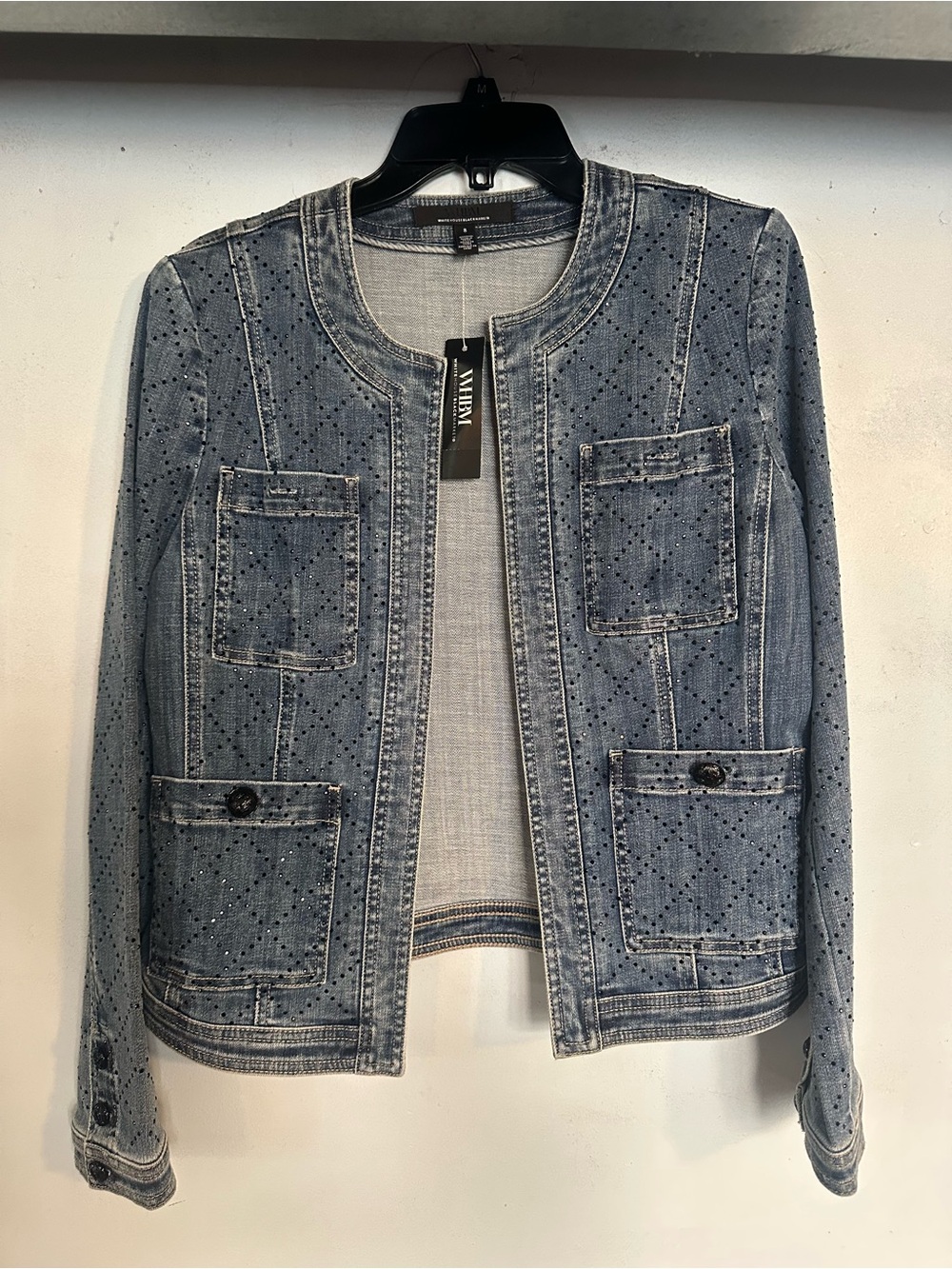 White House Black Market
Black Studded Denim Blue Jacket 8